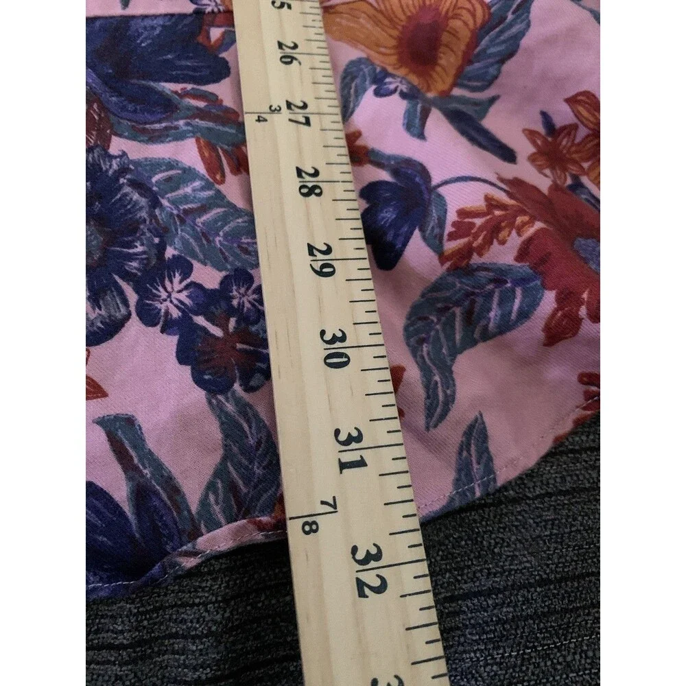 Finders Keepers Floral Twee Mini Dress Pink Linen Blend Square Neck Small Summer - Picture 16 of 16